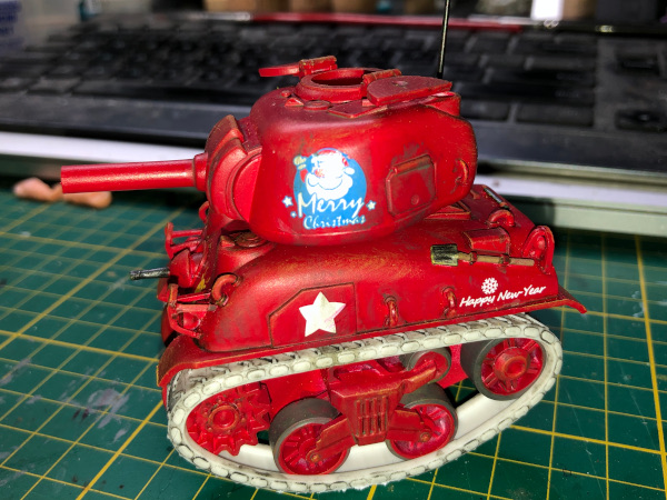 Left side of tank